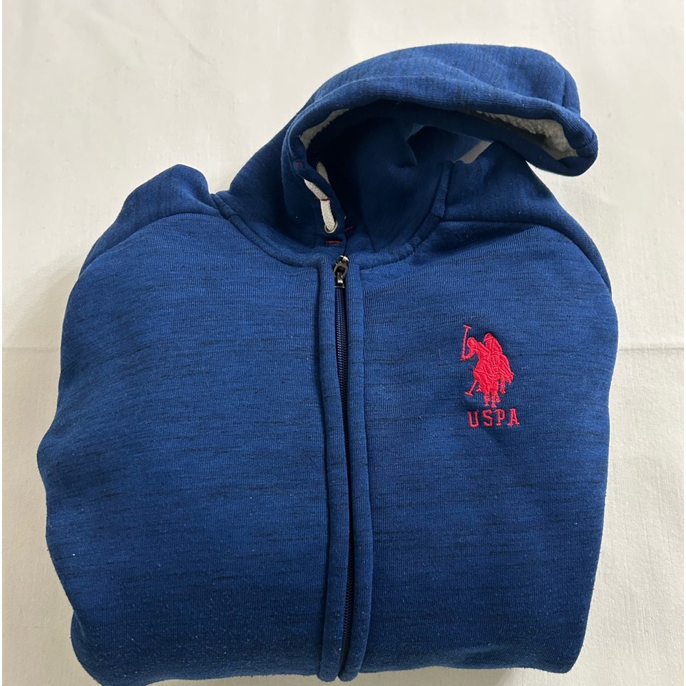 U.S. Polo Assn Zip Up Closure Sherpa Lining Hoodie Zip Up Closure Jacket